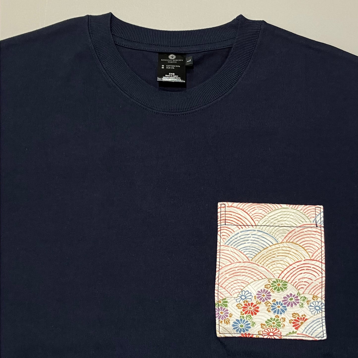 【Size:L】着物Tシャツ Navy 23