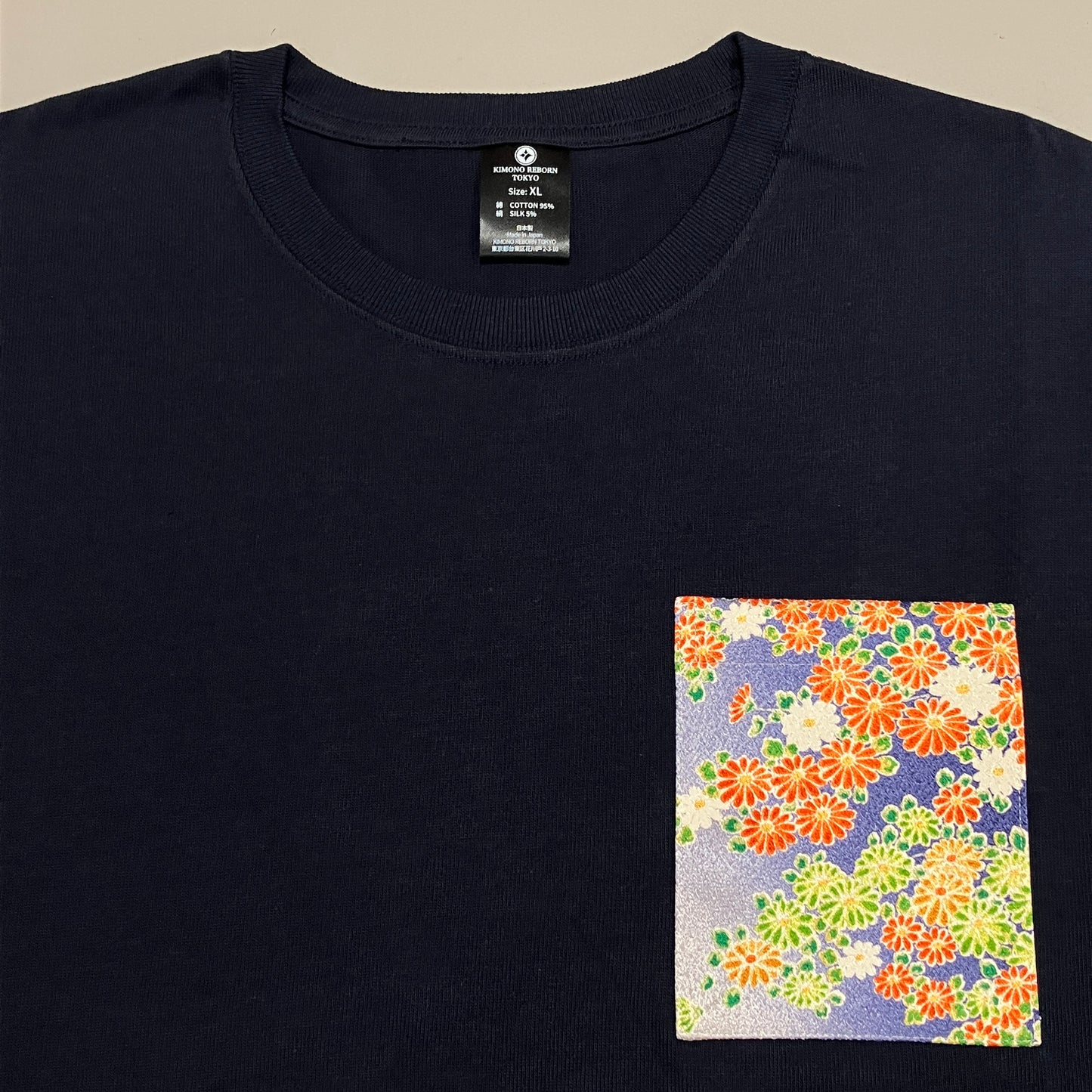 【Size:XL】着物Tシャツ Navy 051