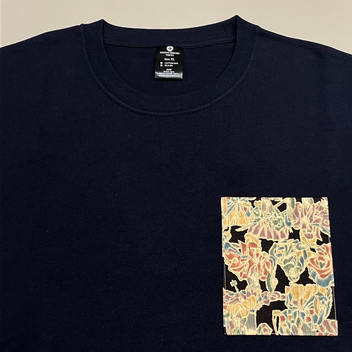 【Size:XL】着物Tシャツ Navy 052