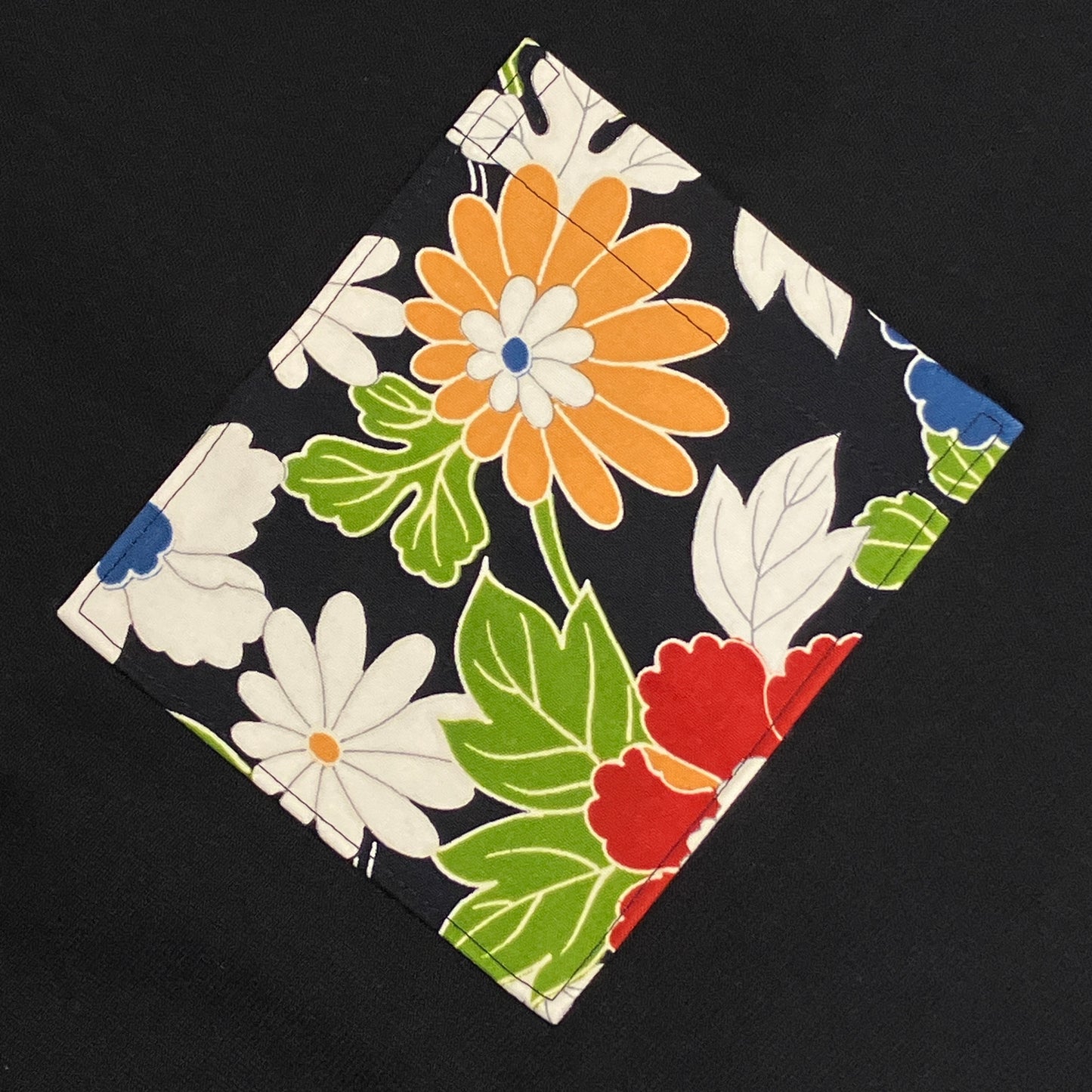 【Size:XXL】Kimono T-shirt, Black 052