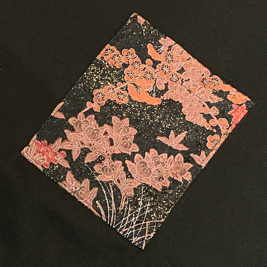 【Size:XXL】Kimono T-shirt, Black 053