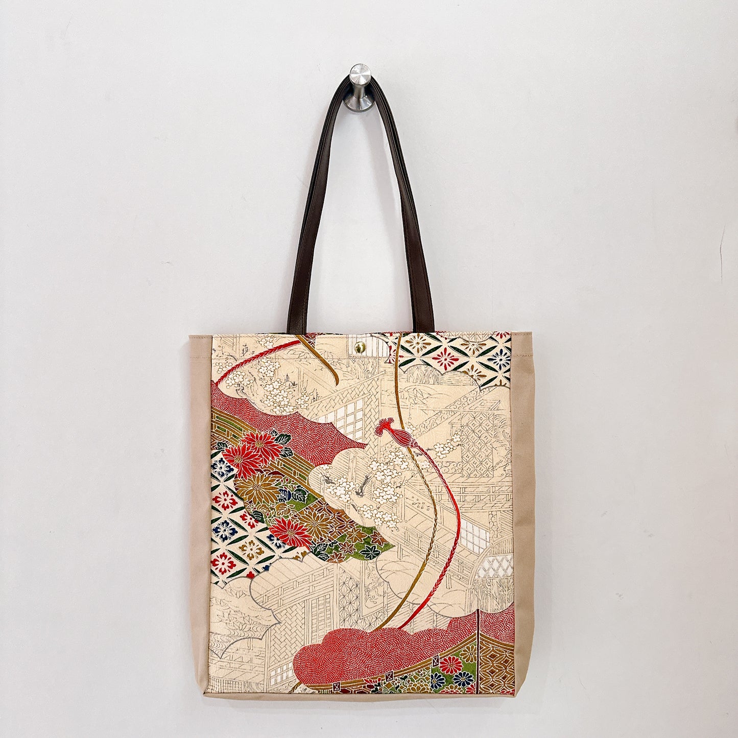Kimono Tote with depth Beige 04