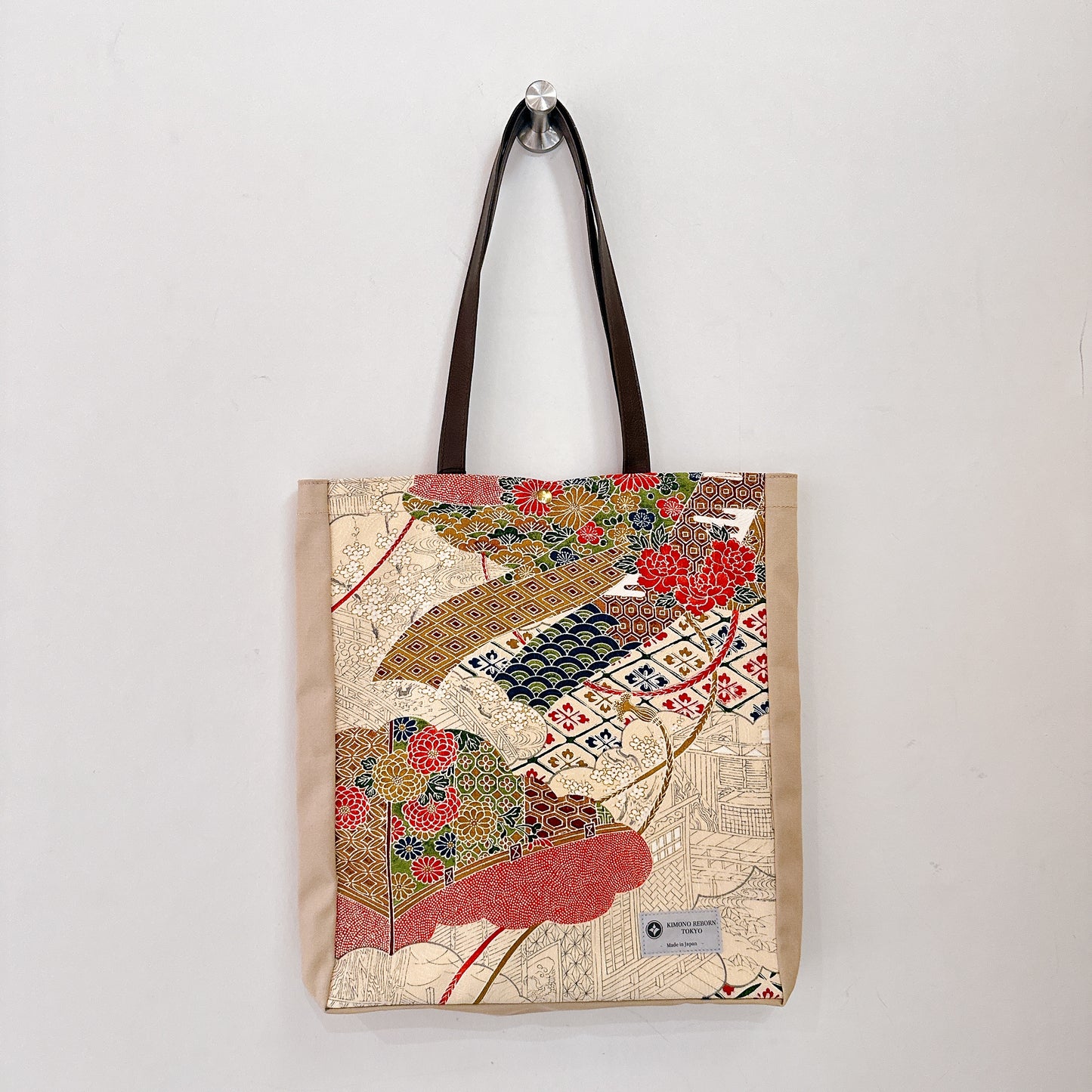 Kimono Tote with depth Beige 04