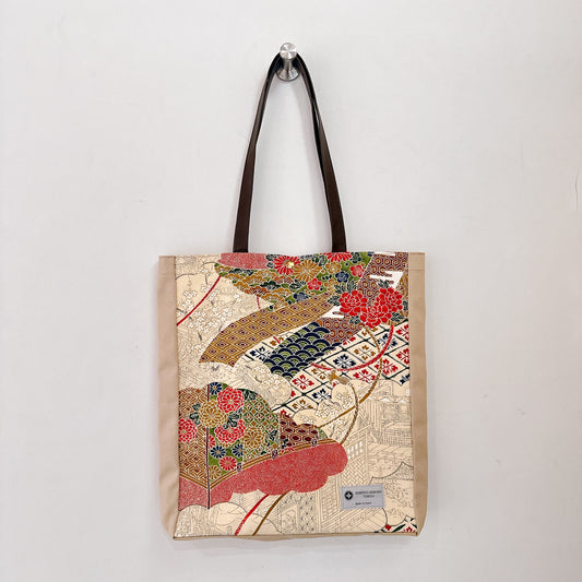 Kimono Tote with depth Beige 04