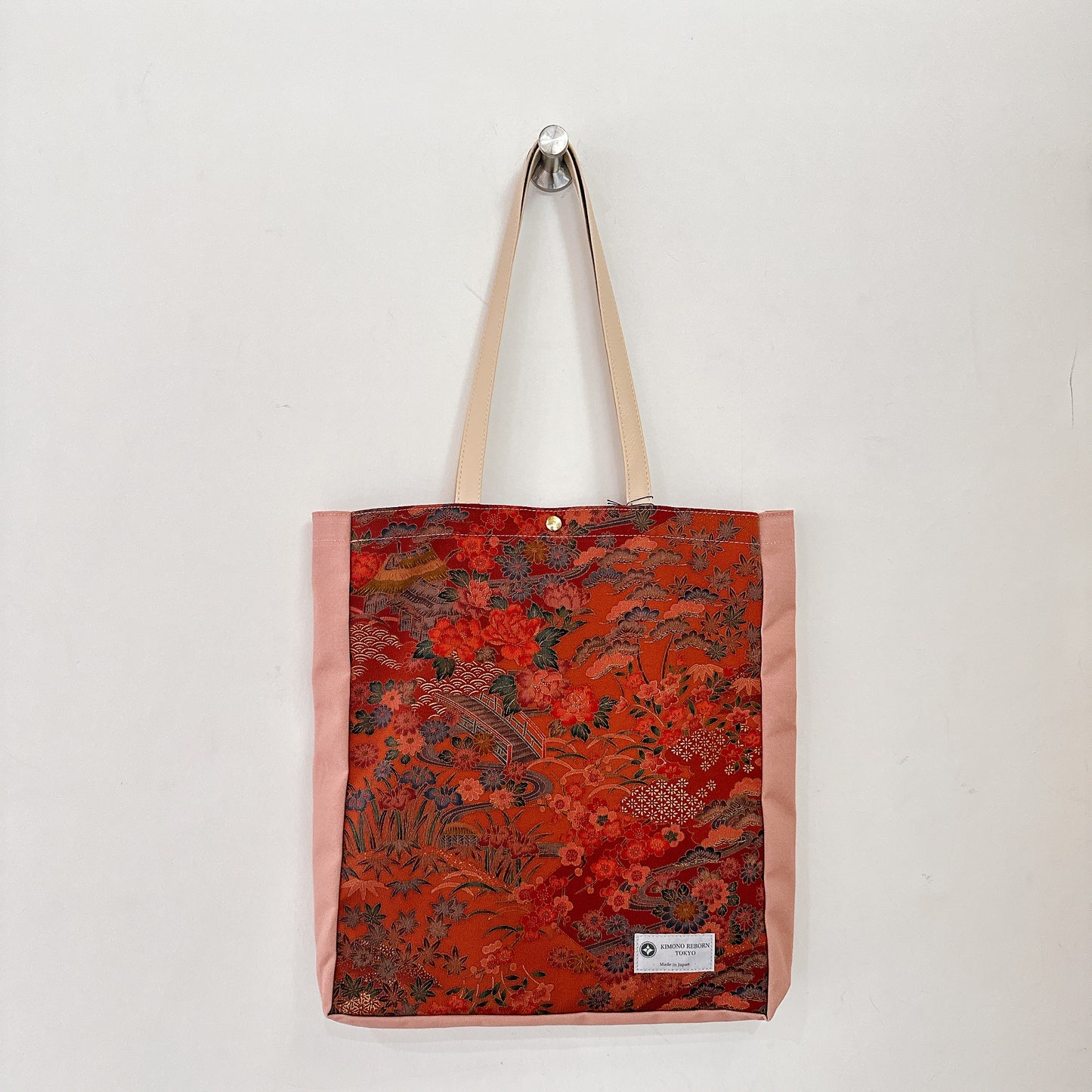 Kimono Tote with depth Pink03