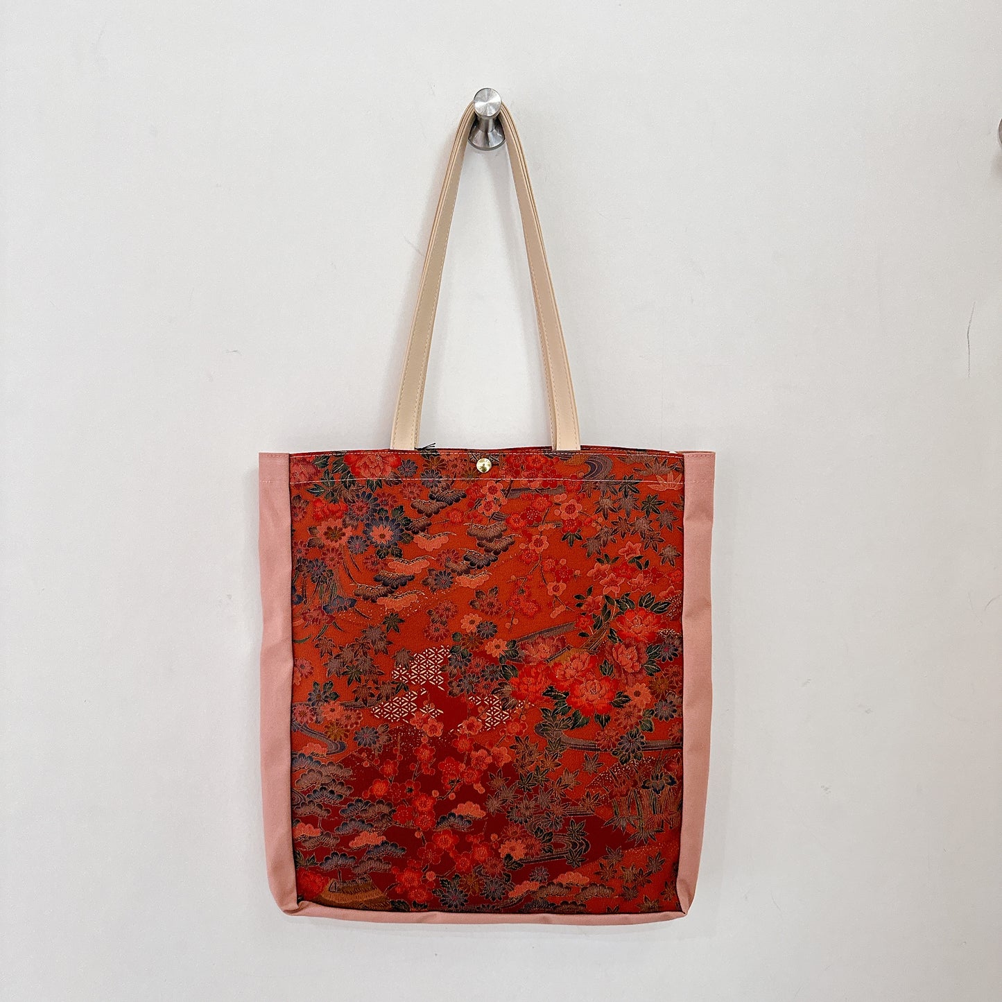Kimono Tote with depth Pink03