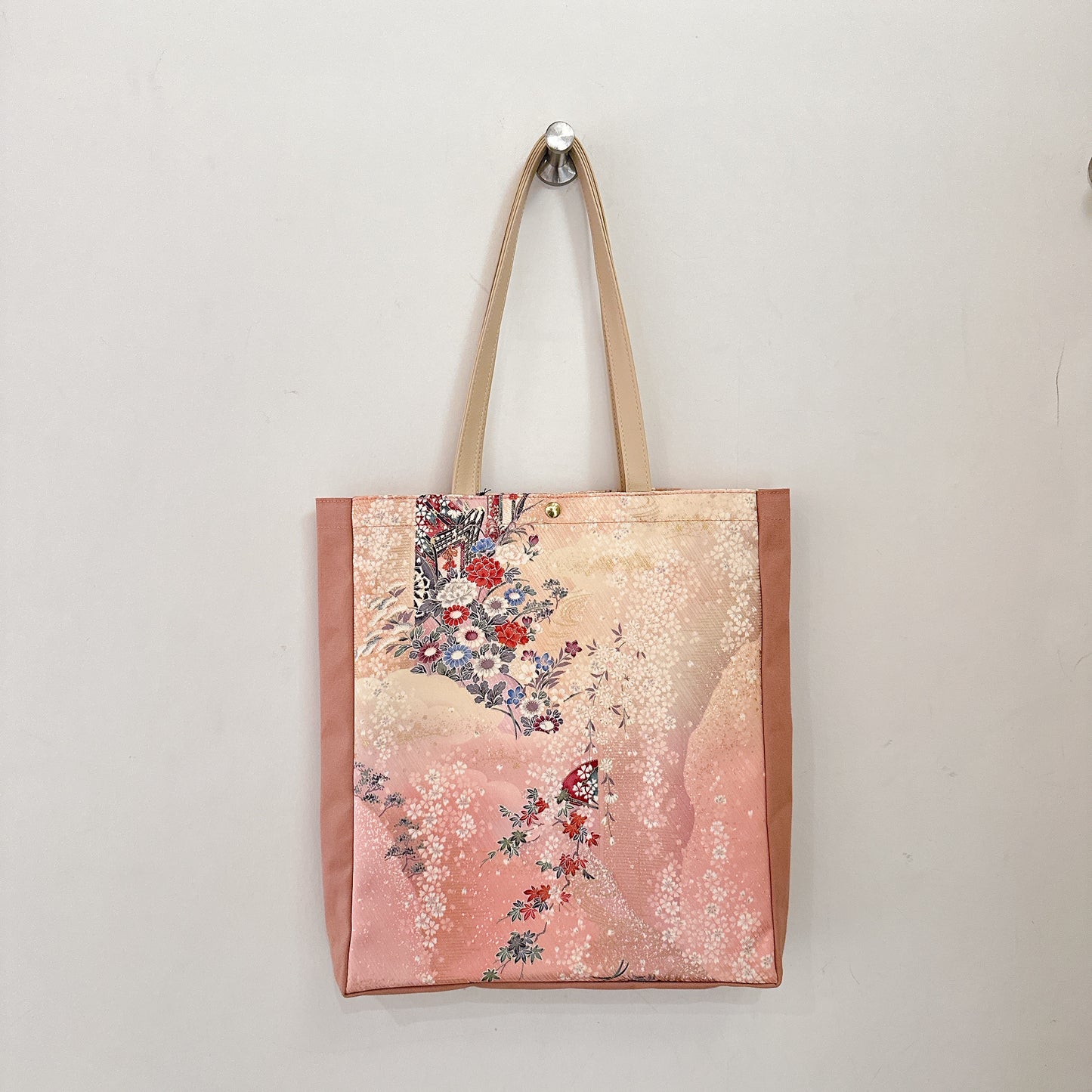 Kimono Tote with depth Pink04