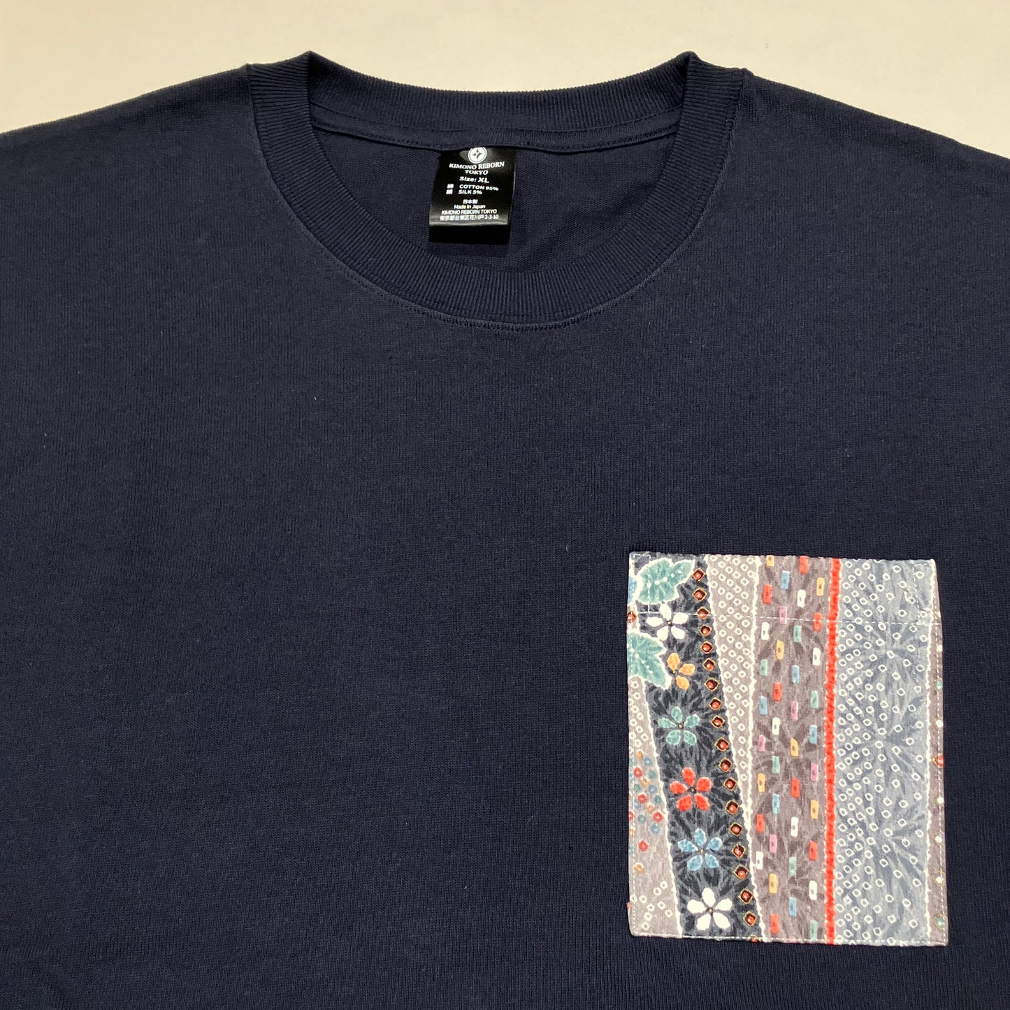 【Size:XL】Kimono T-shirt, Navy 057