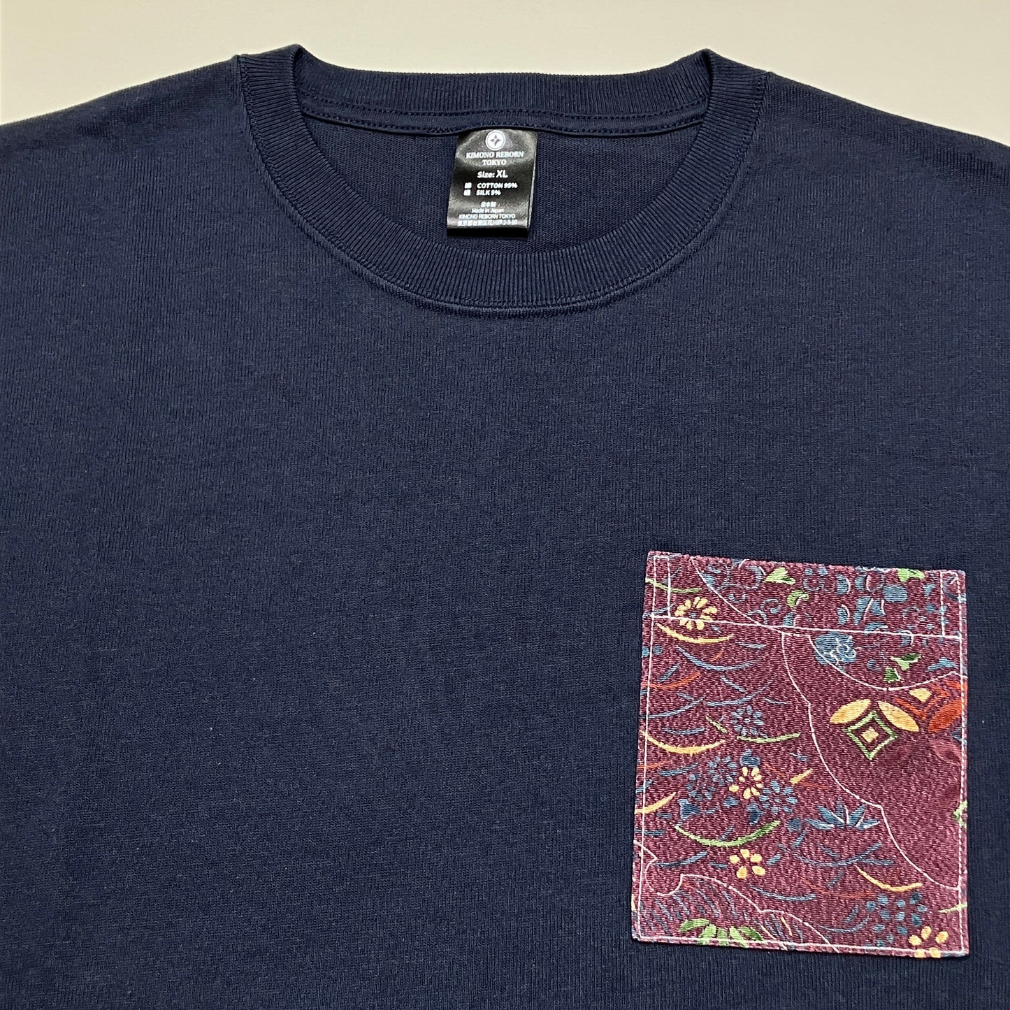 【Size:XL】Kimono T-shirt, Navy 059