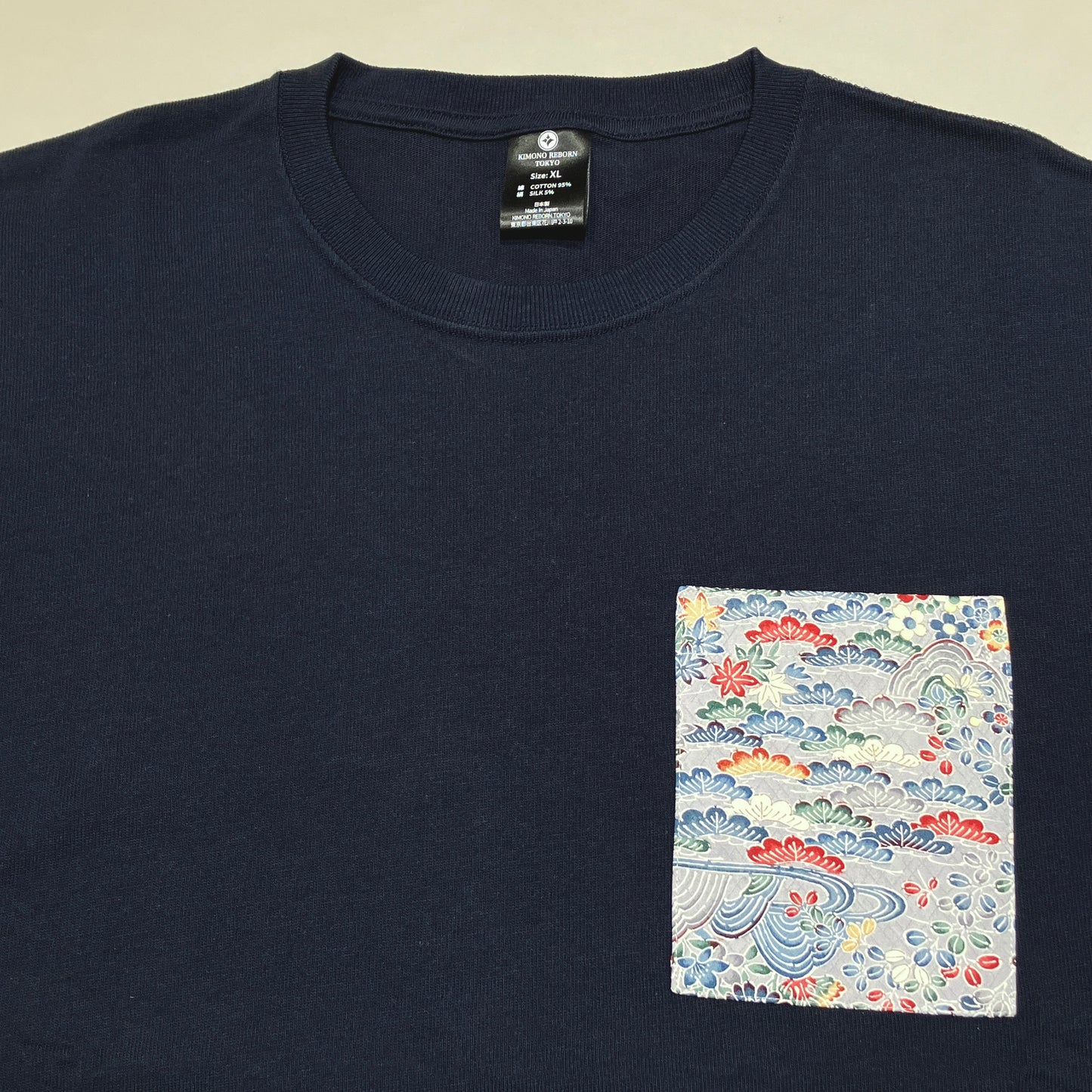 【Size:XL】Kimono T-shirt, Navy 061