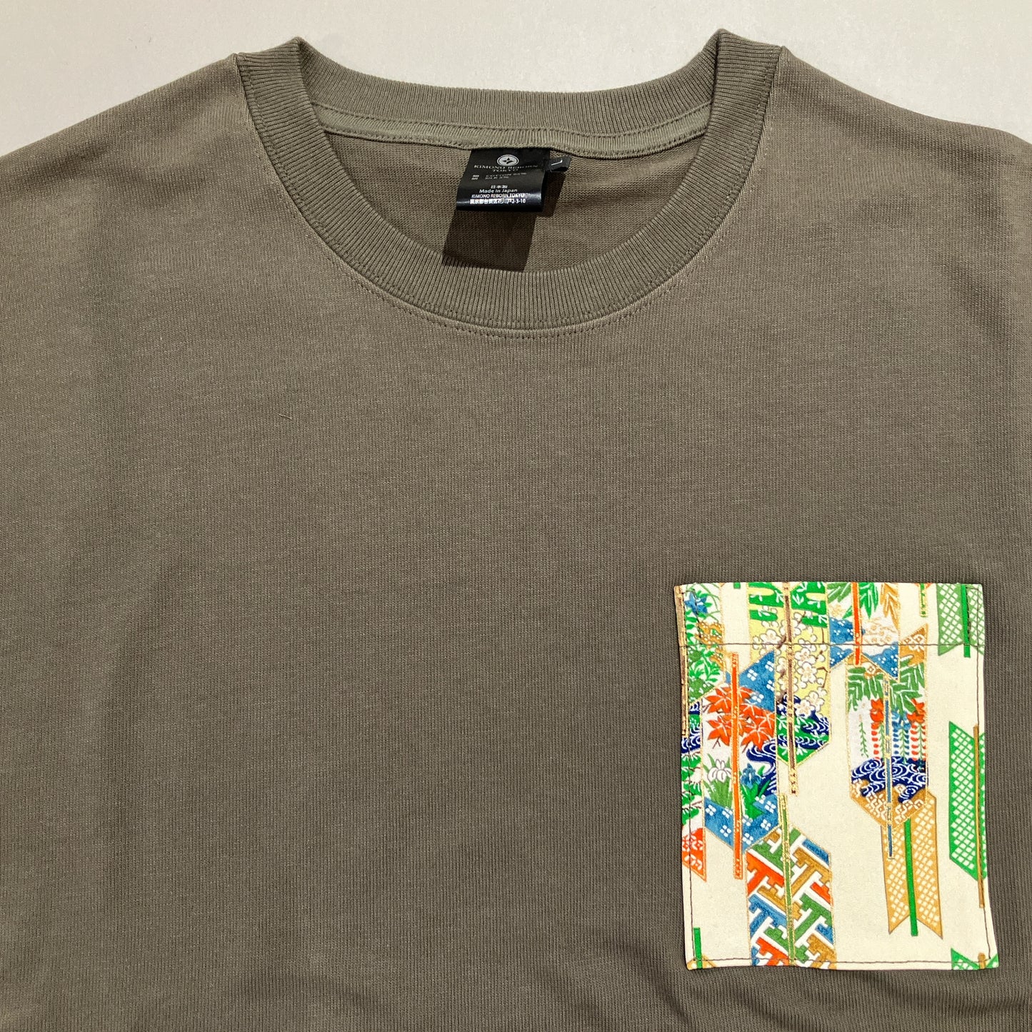 【Size:L】Kimono T-shirt, Olive 04