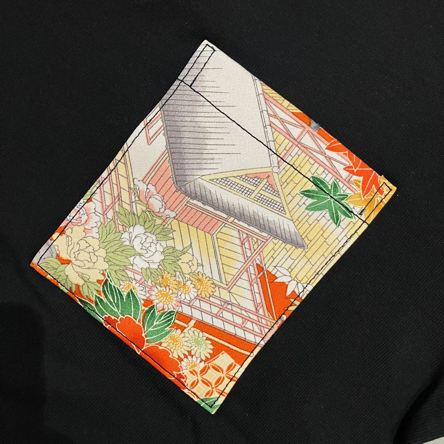 【Size:M】Kimono T-shirt, Black 20