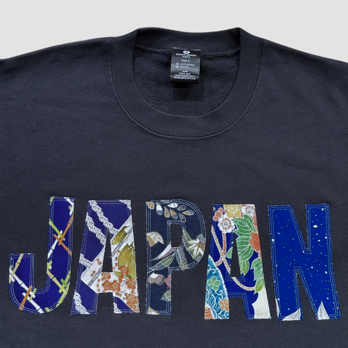 【Size:L】着物JAPANスウェット, Navy 18
